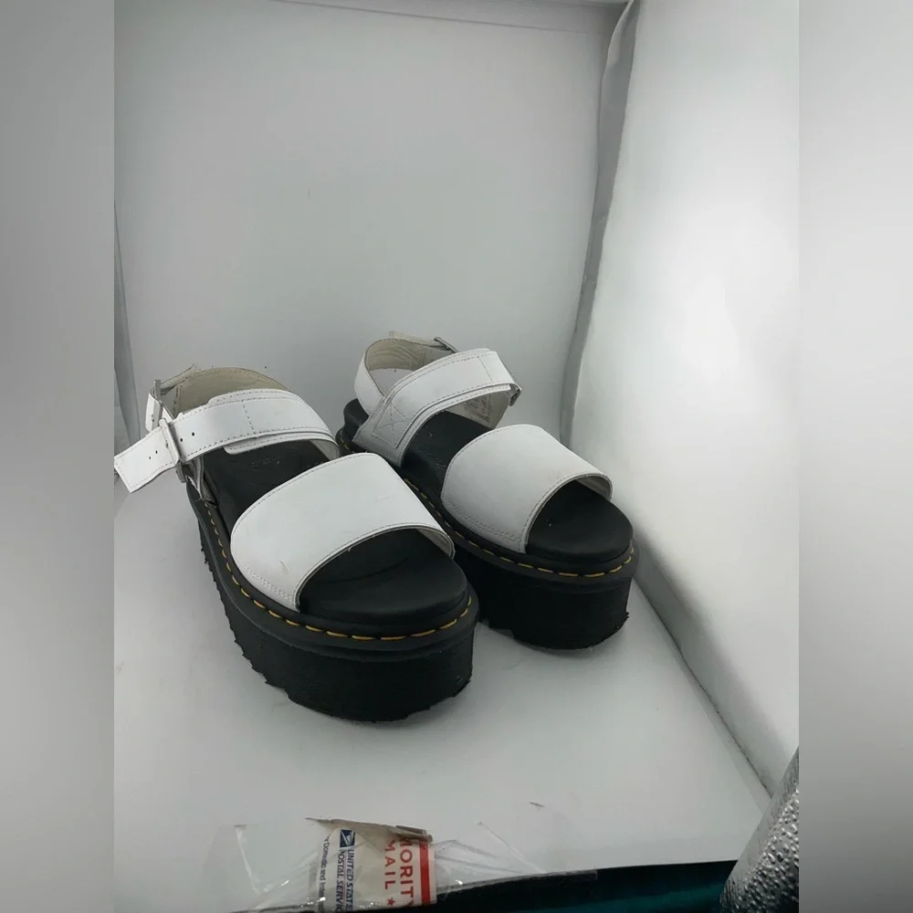 Dr.Martens Womens Sandal Platform White Leather Size Eu-39 Uk-6 Usa-8​​​​​​ - Picture 5 of 12